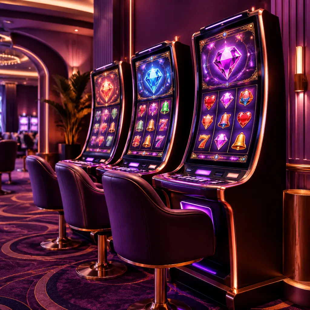 Deretan mesin slot tanpa merek di ruang kasino